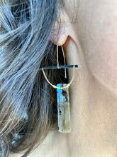 Load image into Gallery viewer, Labradorite Half Moon Earrings